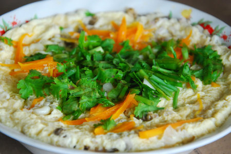 Steamed egg with vegetable,carrot