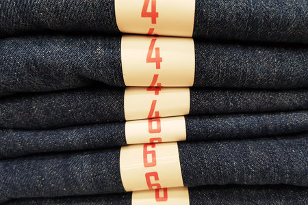 Folded jeans and size jeans