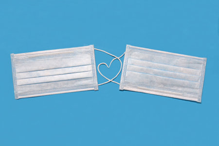 Anti dust/sanitary mask with heart shape line and send encouragement to fight covid