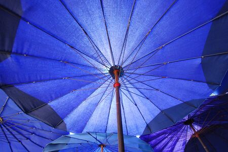 big umbrella , under umbrella,Full Frame Big Blue umbrellaの写真素材