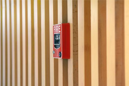 fire alarm on the wallの写真素材