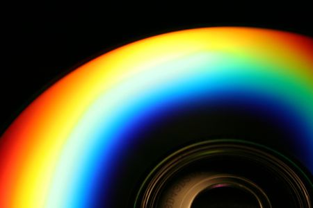 an image of a rainbo on a compact diskの写真素材