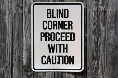 an image of a Blind Corner Signの写真素材