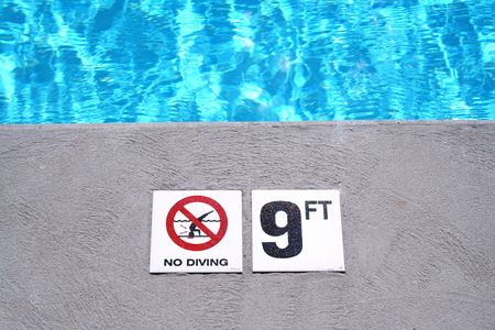 an image of a Swimming pool depth markerの写真素材