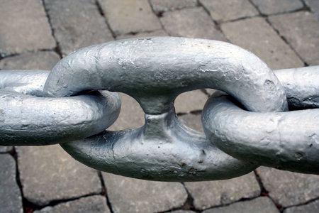 an image of a Ship anchor chainの写真素材