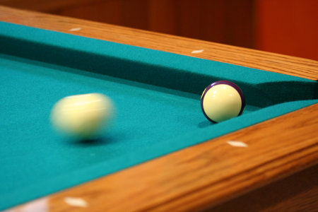 Cue ball in motion