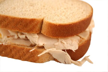 Isolated Turkey Sandwich on Whole Grain Breadの写真素材
