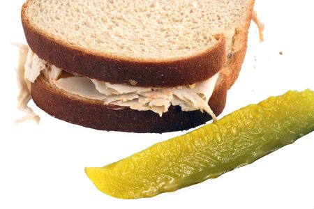 Isolated Turkey Sandwich on Whole Grain Breadの写真素材