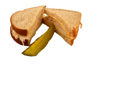 Isolated Turkey Sandwich on Whole Grain Breadの写真素材