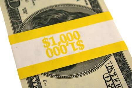 Banded one hundred dollar bills  front sideの写真素材