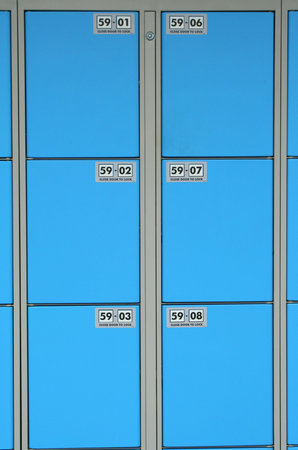 Blue storage locker background