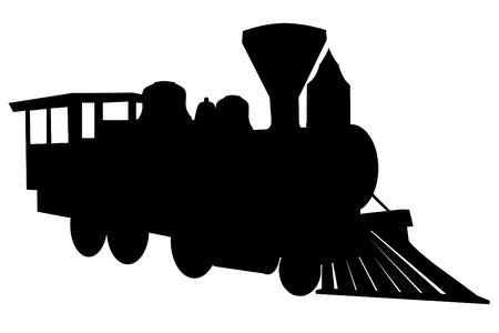 Steam locomotive silhouetteのイラスト素材