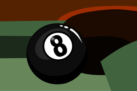 A Eight ball in the corner pocket