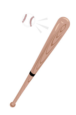 A Wooden baseball bat with ballのイラスト素材