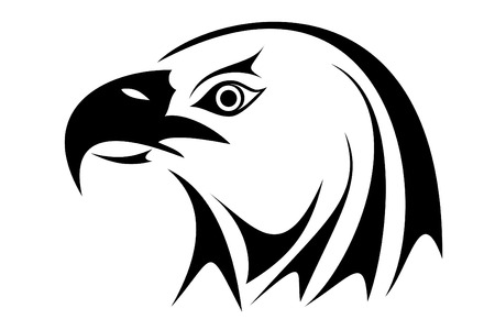 Bald eagle head tribal tattooのイラスト素材