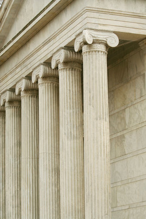 old columns on a building