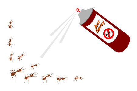 A can of insectecide and antsのイラスト素材