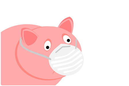 A pig with the swine fluのイラスト素材