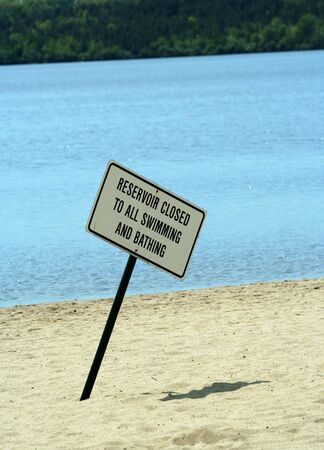 A No swimming signの写真素材