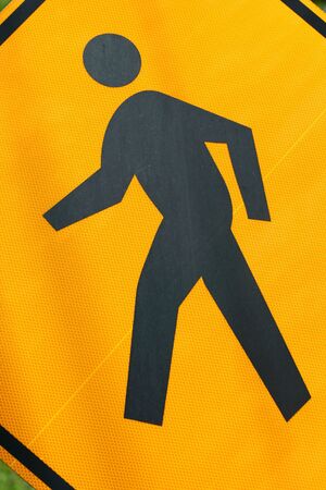 A Cross walk sign macroの写真素材