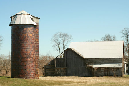 a Old barn and silo