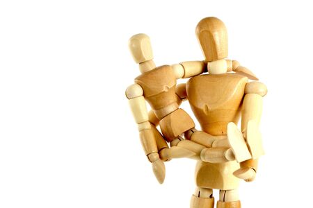 A manikin holding a childの写真素材