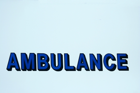 A Ambulance sign on a empty backgroundの写真素材