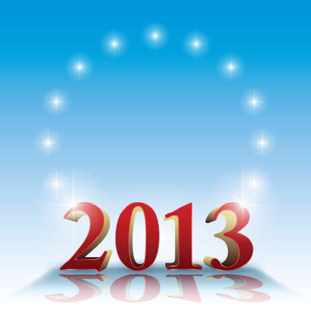 2013 template with stars on blue background and copyspaceのイラスト素材