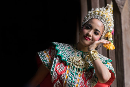 Khon is Traditional Thai drama dance perform at the old capital city of Thailand Ayuthaya.