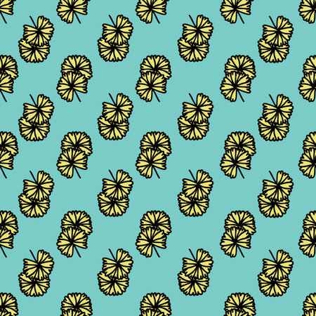 Vector green background cactus plant in pot, succulents seamless pattern. Seamless pattern...