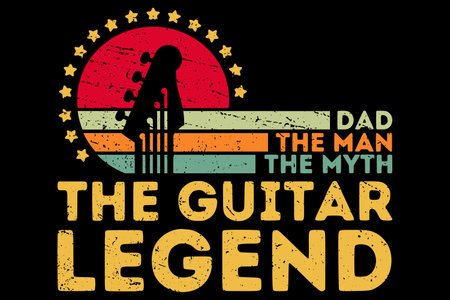Dad The Man The Myth The Guitar Legend Graphicのイラスト素材