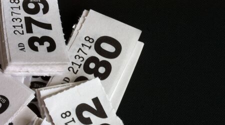 Cloakrooom or raffle tickets with copy spaceの写真素材