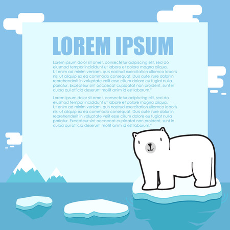 Cute polar bear frame and border designのイラスト素材