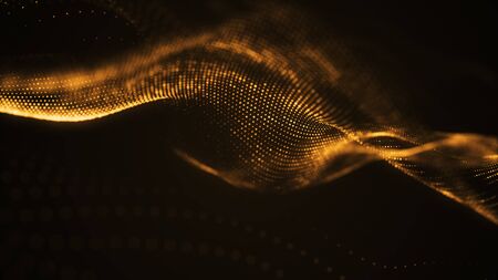 particle luxury gold abstract background wavy movement for happy new year and merry christmas festive seasonの写真素材