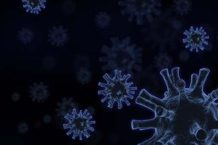 Coronavirus 2019 or COVID-19 virus disease 3d illustration background dangerous flu strain pandemic...