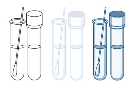 Tube test kit vector illustration in outline and color versionのイラスト素材
