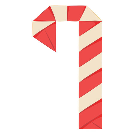 A origami candy cane folding paper style for decoration vector illustration in color versionのイラスト素材