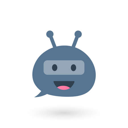 Chat Bot design. Virtual assistant bot icon. Robot head with speech bubble. Customer support service chat bot. Vectorのイラスト素材