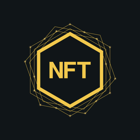 NFT non fungible token. Non-fungible tokens icon covering concept NFT. High-tech technology symbol vectorのイラスト素材