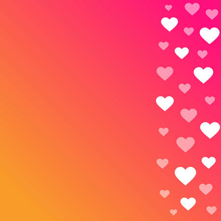 Flying hearts on a colourful background. Flying huskies. Social networking concept. Blogging. Vector illustrationのイラスト素材