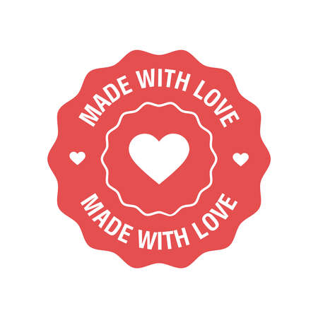 Made with love label with heart silhouette. Vectorのイラスト素材