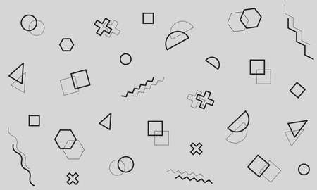 Abstract geometric background and geometric seamless pattern. Memphis style element.のイラスト素材