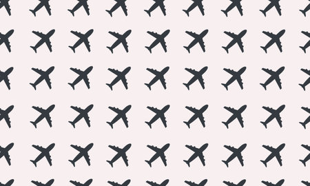 Airplane Commercial Aviation Seamless Sign Clear Pattern Backgroundのイラスト素材