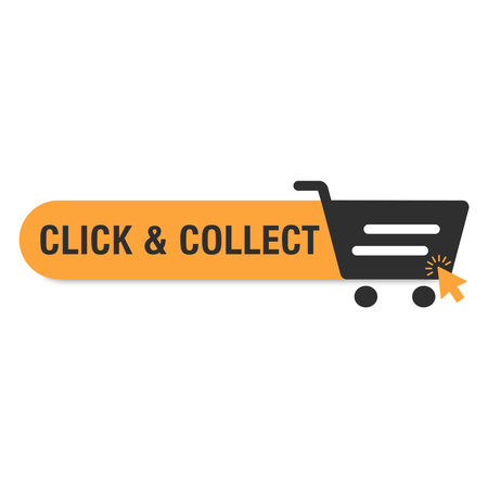 Click and collect internet shopping consept. Vector illustrationのイラスト素材