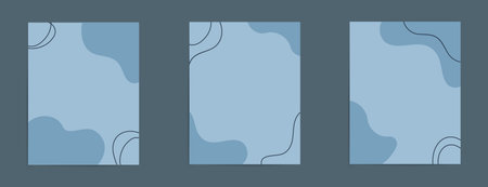Abstract trendy backgrounds in line art style. Editable vector templates in neutral colors for...
