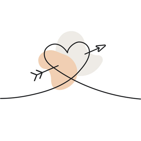 Hand drawn heart with arrow. Love symbol collection. Vector illustrationのイラスト素材