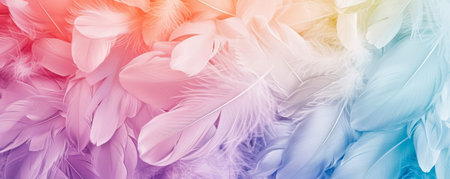 Multicolored Background of Feathers in Various Colorsの素材