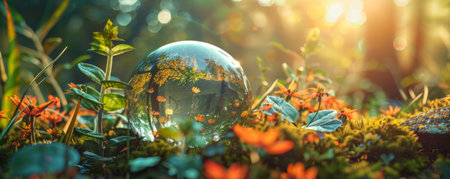 Crystal Ball Reflecting the Forest Environment.の素材