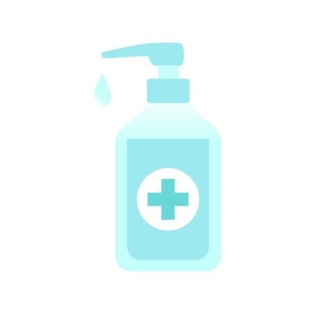 Hand sanitizer pump bottle, washing gel, alcohol gelのイラスト素材