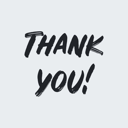 Thank You Hand Lettering. Typography Design Inspiration. Black colored. On a white background. Vectorのイラスト素材